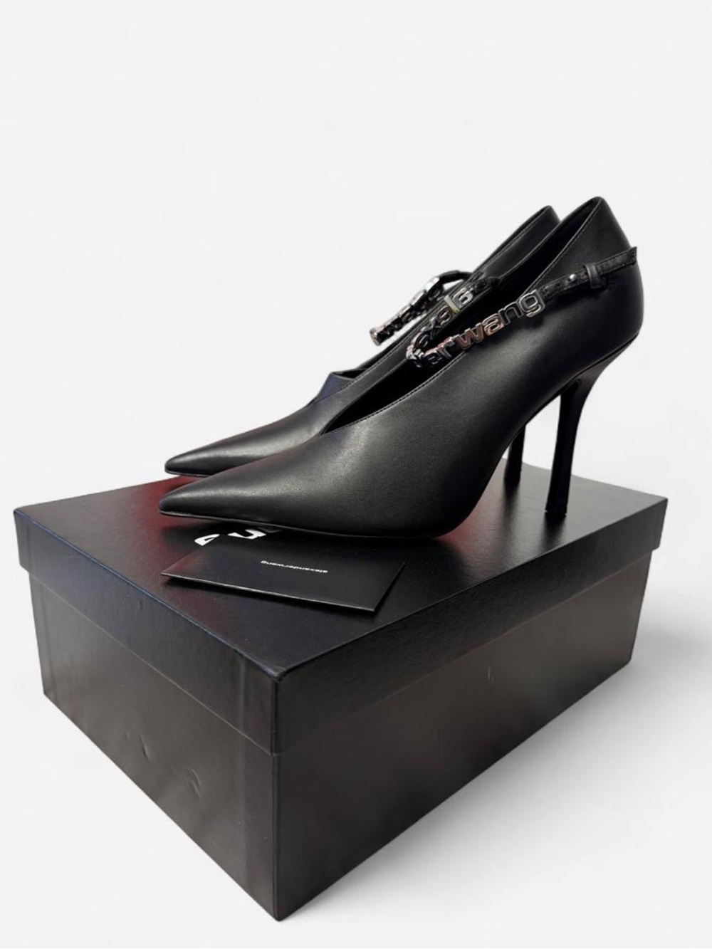 Alexander Wang Black Leather Pointed Slingback Stilettos Delphine